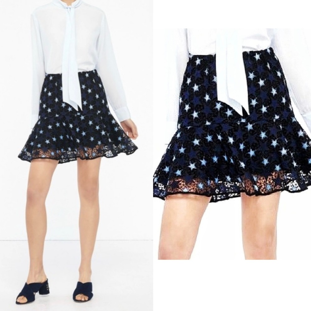 Sandro Midnight Star Lace Mini Skirt